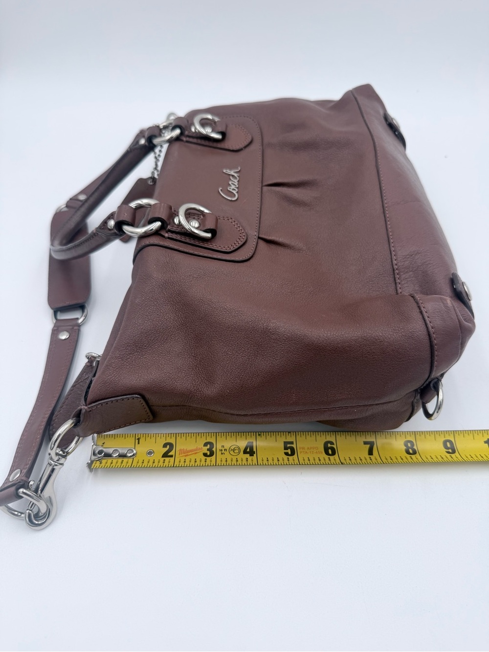 Y2K Coach Ashley F15445 Brown Leather Handbag Satchel Hobo W/ Dust Bag Excellent - Picture 10 of 11